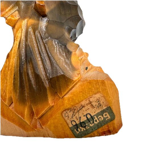 Vintage Hand Carved Wooden Wood Eagle Figurine Sculpture Mid Century - Picture 9 of 12